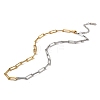 304 Stainless Steel Paperclip Chain Necklaces for Women STAS-Z101-05GP-1