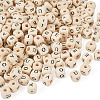 250Pcs 5 Styles Printed Natural Schima Wood Beads WOOD-KS0001-22-3