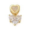 Heart Brass Micro Pave Cubic Zirconia Pendants KK-M319-13G-1