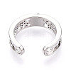 Brass Micro Pave Clear Cubic Zirconia Cuff Ring Settings KK-T076-59P-3