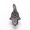 Brass Micro Pave Cubic Zirconia Charms Pendants ZIRC-K070-32-3