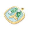 Ocean Theme 304 Stainless Steel Enamel Pendants STAS-Q352-03G-F-2