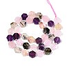 3 Styles Natural Rose Quartz & Prehnite & Amethyst Beads Strands G-P534-A25-01-2