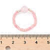 Natural Rose Quartz Stretch Rings RJEW-JR00255-03-2