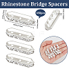180Pcs 3-Hole Iron Grade A Rhinestone Bridge Spacers RB-BBC0001-04S-2