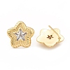 Clear Cubic Zirconia Star Stud Earrings EJEW-L231-73G-2