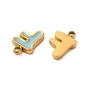 304 Stainless Steel Enamel Charms STAS-L022-292G-F-2