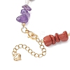 Natural & Synthetic Mixed Gemstone Chips Beaded Bracelets for Women BJEW-JB13219-02-4