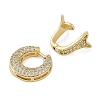 Brass Micro Pave Clear Cubic Zirconia Fishtail Fold Over Clasps FIND-U017-12G-2