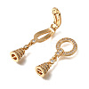 Brass Micro Pave Clear Cubic Zirconia Fold Over Clasps CU-CBA4292-02G-2