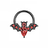 304 Stainless Steel Siam Rhinestone Halloween Bat Hoop Nose Rings WG0E020-02-2