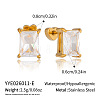 304 Stainless Steel Pave Cubic Zirconia Stud Earrings for Women KT7449-5-1