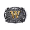 Western Alloy Initial Letter.W Belt Buckle DIY-WH0304-330-1