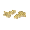 Rack Plating Brass Micro Pave Clear Cubic Zirconia Connector Charms KK-M231-14G-2