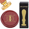 Brass Wax Seal Stamps with Rosewood Handle AJEW-WH0412-0198-1