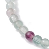 Natural Mixed Gemstone Round Beaded Stretch Bracelets BJEW-JB10234-5