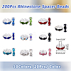 200Pcs 10 Colors Brass Rhinestone Spacer Beads RB-DC0001-09-2