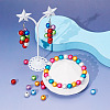90Pcs 9 Colors Matte Spray Painted Acrylic Beads OACR-TA0001-79-7