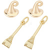 4Pcs 2 Styles Brass Pendants KK-SC0008-09-1