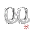 Anti-Tarnish Rhodium Plated 925 Sterling Silver Micro Pave Cubic Zirconia Hoop Earrings LC7208-1-1