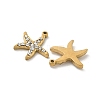 304 Stainless Steel Rhinestone Starfish STAS-I322-34G-01-2