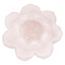 Natural Rose Quartz Candle Holder DJEW-WH0015-99