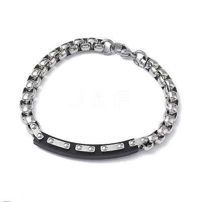 201/304 Stainless Steel Box Chain Bracelets for Unisex BJEW-F522-03EB-1