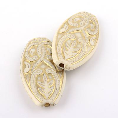 Oval Plating Acrylic Beads X-PACR-Q102-28A-1
