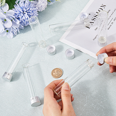 20Pcs Clear Glass Bottles Bead Containers CON-SC0001-15A-05-1