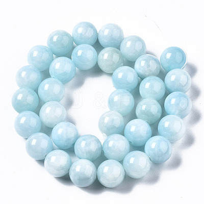 Natural Dyed Yellow Jade Gemstone Bead Strands X-G-R271-12mm-Y04-1
