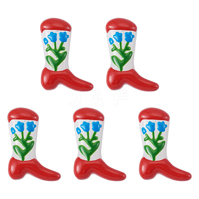 5Pcs Boot Baking Paint Glass Enamel  Beads LAMP-TADJ0001-08G-1