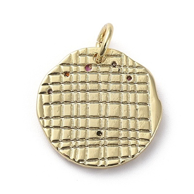 Brass Micro Pave Cubic Zirconia Pendants ZIRC-G157-03L-01G-1