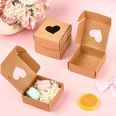 10Pcs Kraft Paper Packaging Boxes CON-YW0001-75-1