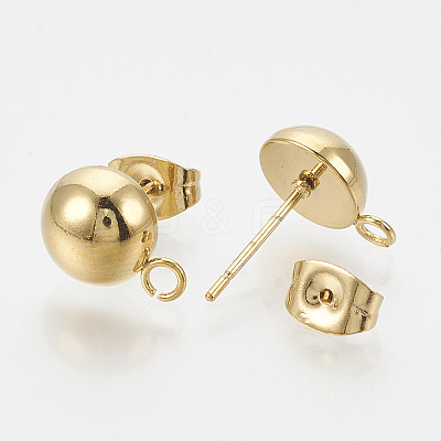 201 Stainless Steel Stud Earring Findings LS-X-STAS-Q225-16G-8mm-1