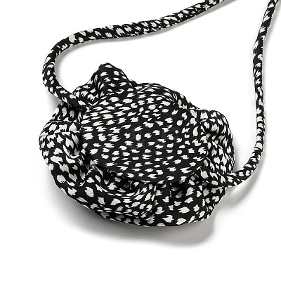 Leopard Print Pattern Fabric Rose Tie Choker Necklaces for Women NJEW-Z022-01I-1