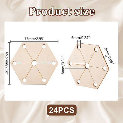 24Pcs Wood Tool for Knitting Loom Accessories TOOL-GA0001-90C-01-1