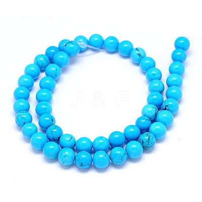 Natural Magnesite Round Bead Strands TURQ-E022-38C-6mm-1