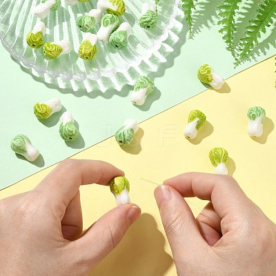 20Pcs 2 Colors Famille Rose Porcelain Beads PORC-CJ0001-15-1