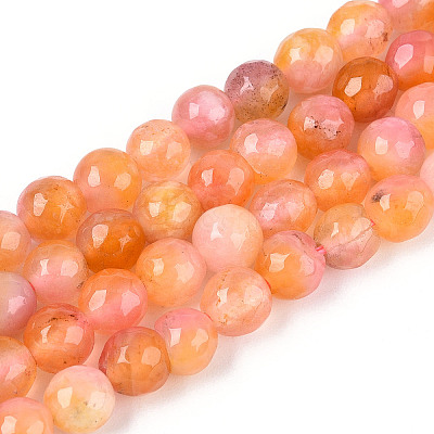 Dyed Natural White Jade Beads Strands G-T139-6mm-60-09-1