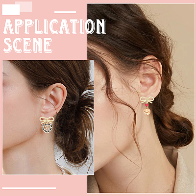 40Pcs Alloy Stud Earring Findings MAK-SC0001-47-1