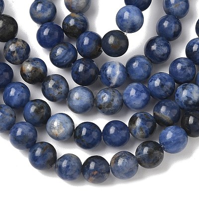 Natural Sodalite Beads Strands G-G515-6mm-07-1