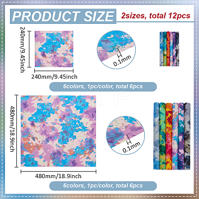 12Pcs Printed Cotton Fabric DIY-FG0008-30-1