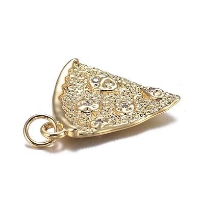 Brass Micro Clear Cubic Zirconia Pendants ZIRC-F120-069G-1