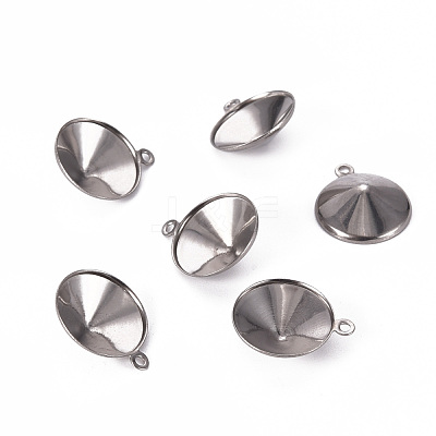 Tarnish Resistant 201 Stainless Steel Pendant Rhinestone Settings STAS-Q239-017A-1