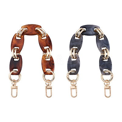 2Pcs 2 Colors Acrylic Curb Chain Bag Strap FIND-GN0001-28-1