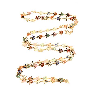Ion Plating(IP) Autumn Theme 304 Stainless Steel Mushroom Link Chains STAS-N092-122-1