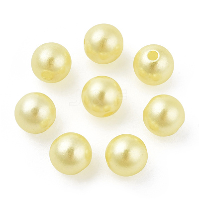 Spray Painted ABS Plastic Imitation Pearl Beads OACR-T015-05B-20-1