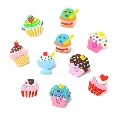 16Pcs PVC Ice Cream Lapel Pin Backs for Backpack Clothes JEWB-CJC0022-014A-1