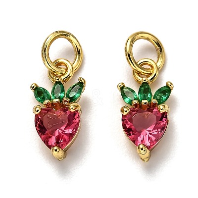 Brass Micro Pave Cubic Zirconia Charms ZIRC-H119-06G-1