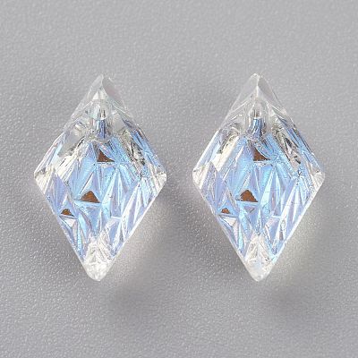 Embossed Glass Rhinestone Pendants GLAA-J101-04A-001SI-1